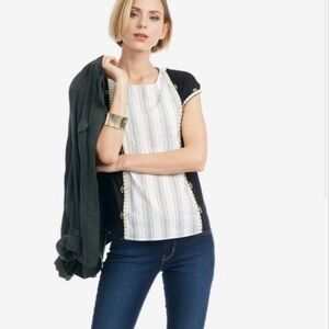 Octavia Embroidered Short Sleeve Blouse